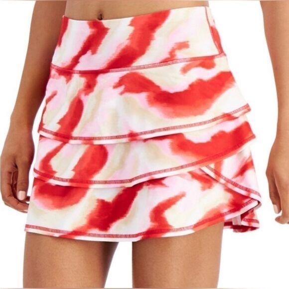 ID Ideology Women's Twist Flounce Athleisure Skort Red - Picture 3 of 15